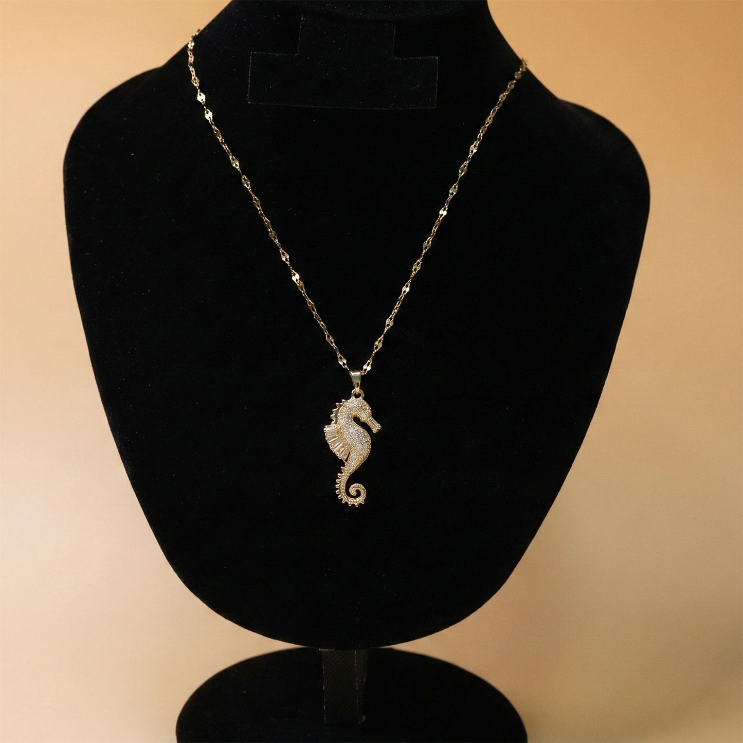 Crystal Tide Seahorse Neck Chain