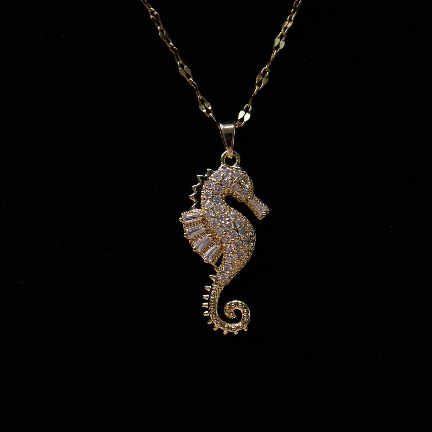 Crystal Tide Seahorse Neck Chain