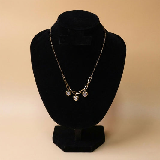 Crystal Heart Cascade Necklace