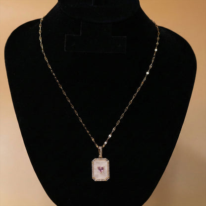 Heart’s Frame Crystal Neck Chain