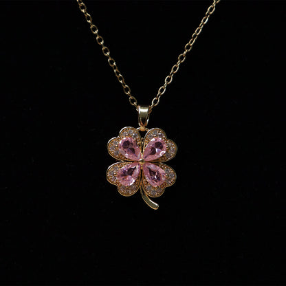 Rosé Bloom Clover Neck Chain