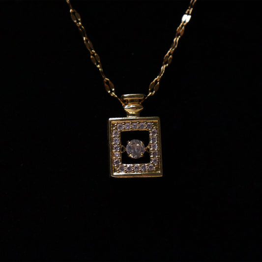 Square Halo Crystal Neck Chain