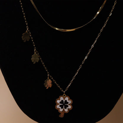 Herringbone & Charm Stack Neck Chain