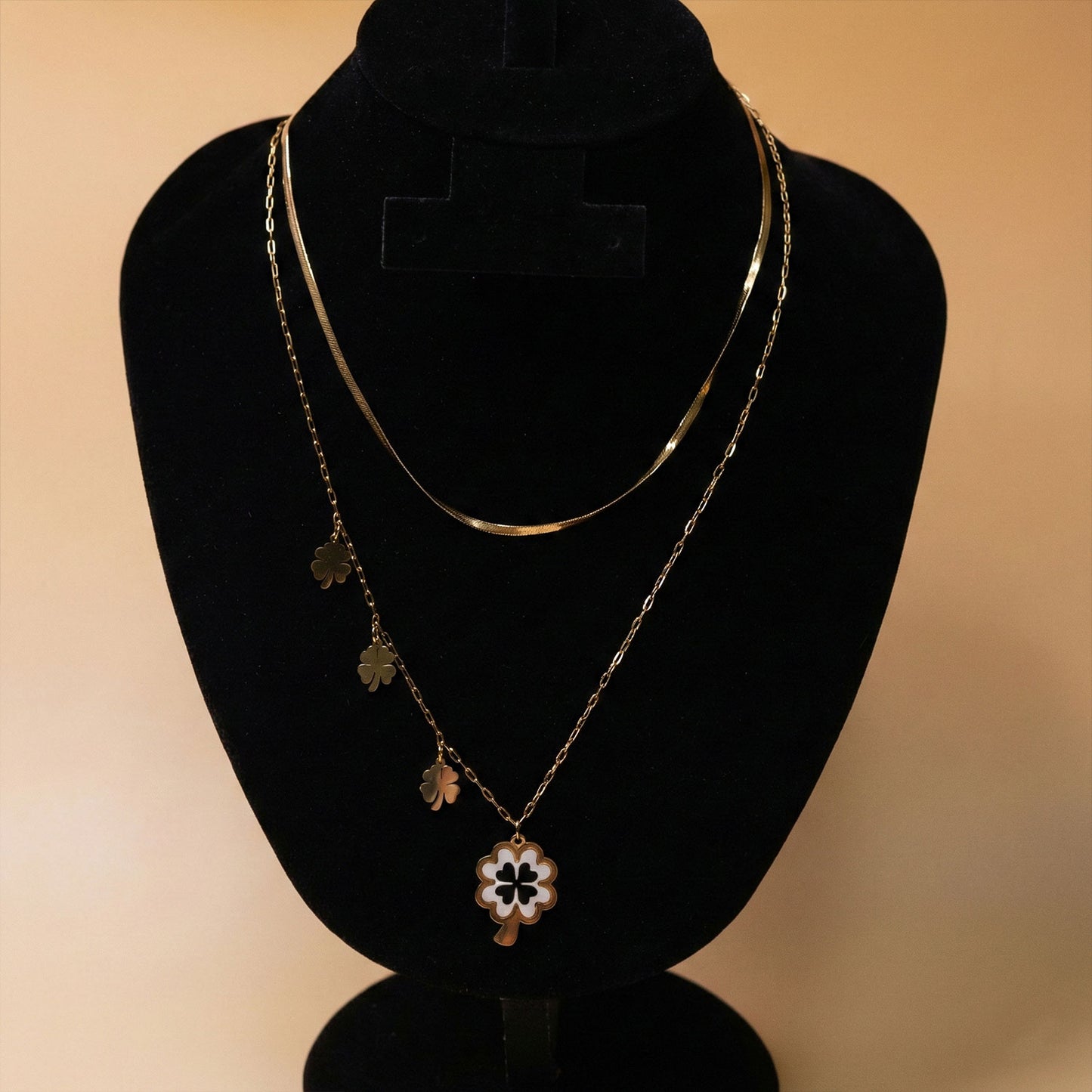 Herringbone & Charm Stack Neck Chain