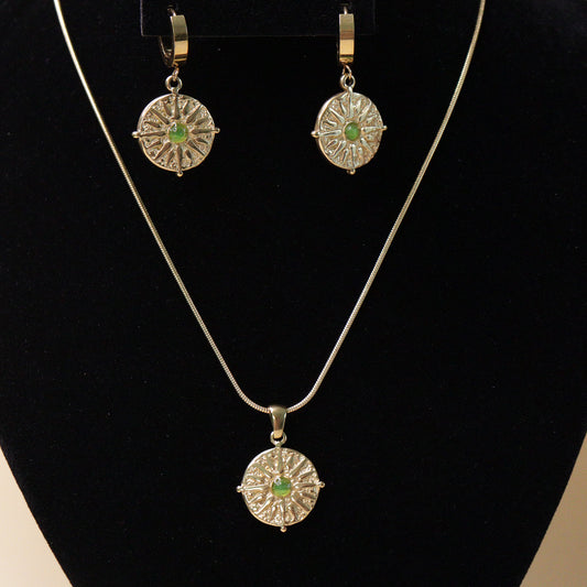 Floral Green Stone Set