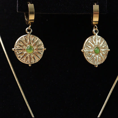 Floral Green Stone Set